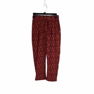 Kopal Suman Woven Stripe Pull On Pants Red White